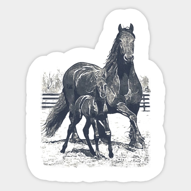 Black Horse Sticker by hudayadi